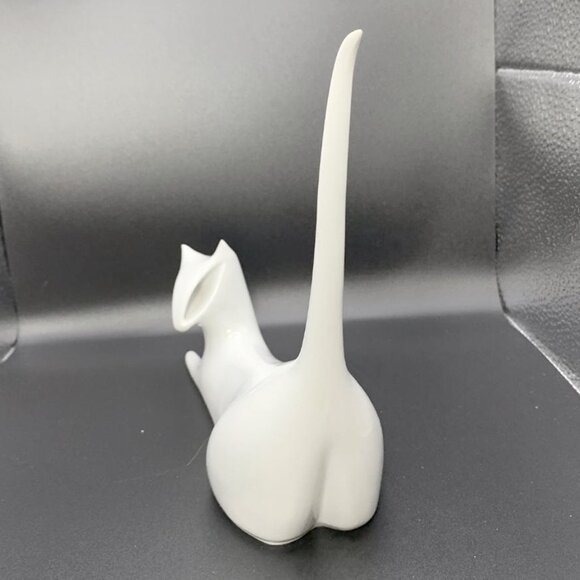 MCM ROYAL DUX 1960's Blanc de Chine Bohemia Mod Ceramic Siamese Cat Figurine - Picture 3 of 6